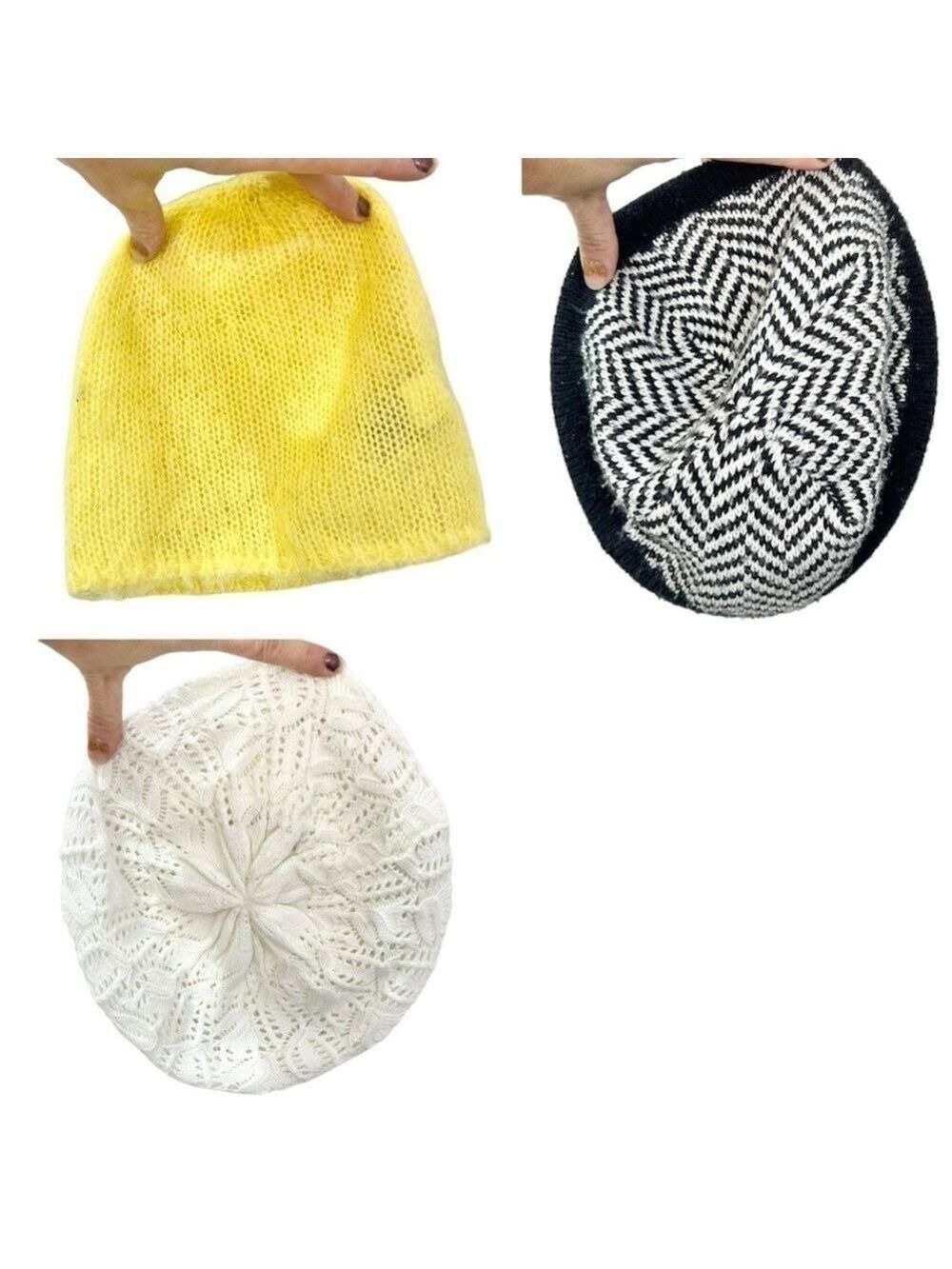 French style old money Knit Winter hat bundle 3 hats